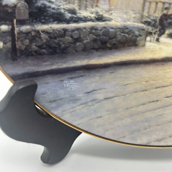 Thomas Kincade “The Best Tradition”#5 Old-Fashioned Christmas 1994 Plate Decor - Picture 4 of 6